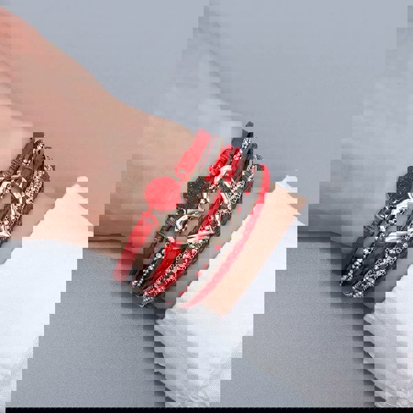 ブレスレット LOVE ME MONSTER Chic Leather Ribbon Chain Bracelet 5BFM091 LOVE ME MONSTER Chic Leather Ribbon Chain Bracelet 5BFM091
